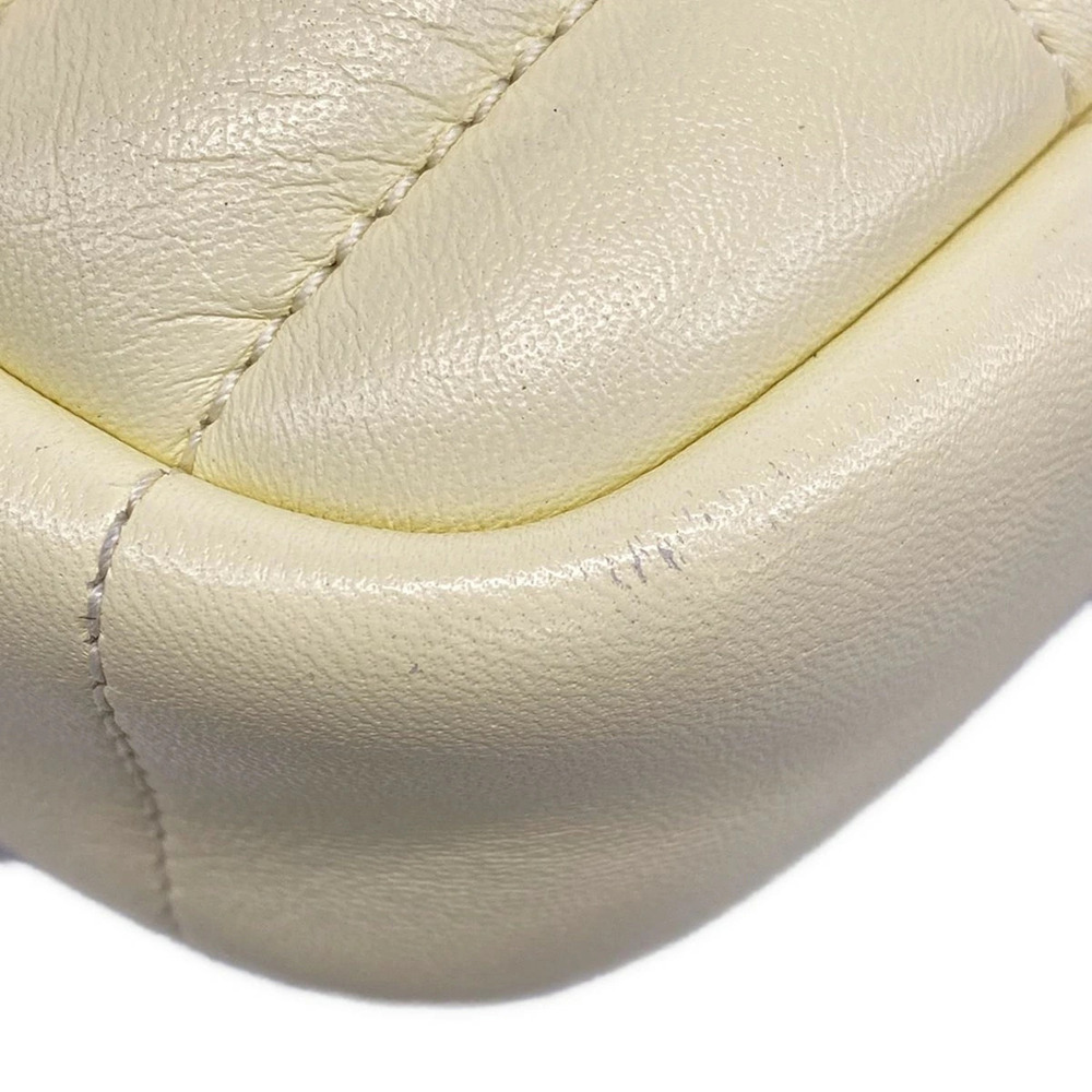 BURBERRY Laura Shoulder Bag Chain Ivory White Leather - Picture 6 of 7